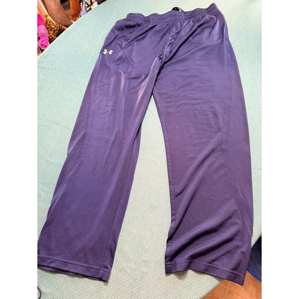 Under Armour Mens XL Loose Fit Navy Athletic Pants 100% Polyester